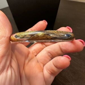 Gold filigree and sterling silver bangle bracelet!